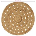VidaXL Dywan Naturalny Ø 90 cm Juta