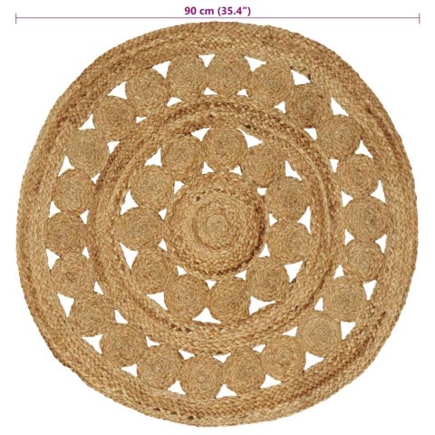 VidaXL Dywan Naturalny Ø 90 cm Juta