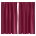 VidaXL Firany blackout z kółkami 2 pcs Czerwone wino 140 x 140 cm