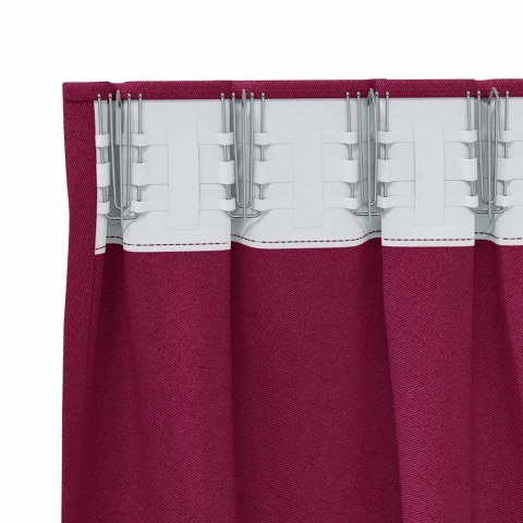 VidaXL Firany blackout z kółkami 2 pcs Czerwone wino 140 x 140 cm