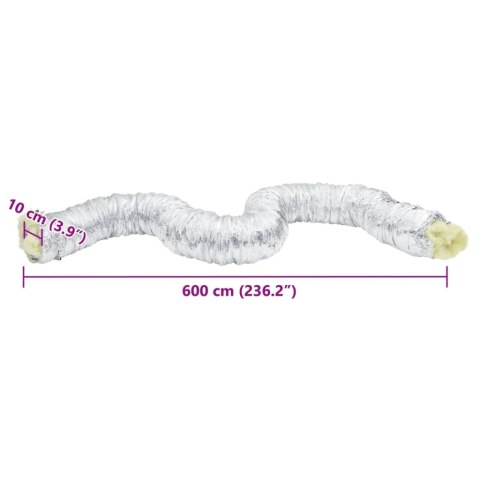 VidaXL Przewód wentylacyjny, izolowany, aluminiowy, 6 m, Ø10 cm