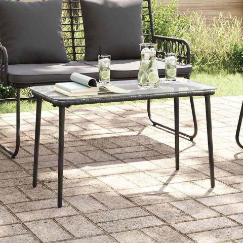 VidaXL Stół Ogrodowy Czarny 80 x 40 x 45 cm polirattan