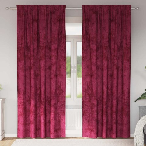 VidaXL Zasłony z weluru 2 pcs Czerwone wino 260 x 140 cm Aksamit