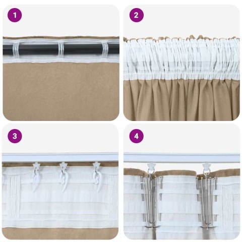VidaXL Zasłony z weluru 2 pcs szampański 140 x 140 cm Aksamit