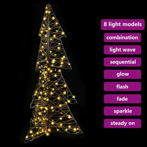 VidaXL Choinka z 160 diodami LED Ciepła biel 150 cm rattan