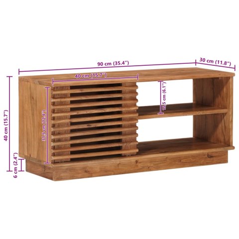 VidaXL Szafka pod telewizor z drzwiami Naturalny 90 x 30 x 40 cm
