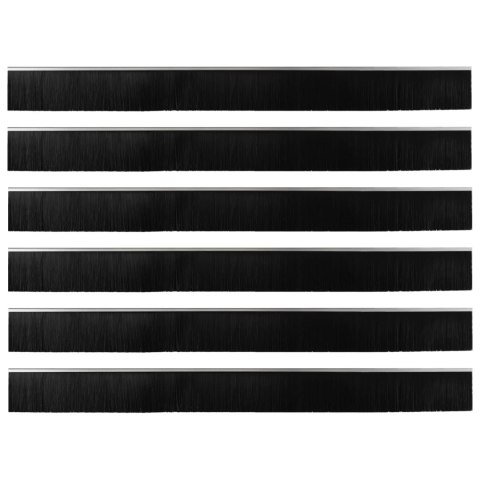 VidaXL Szczotki uszczelniające do drzwi samoprzylepne 6 pcs Srebrny