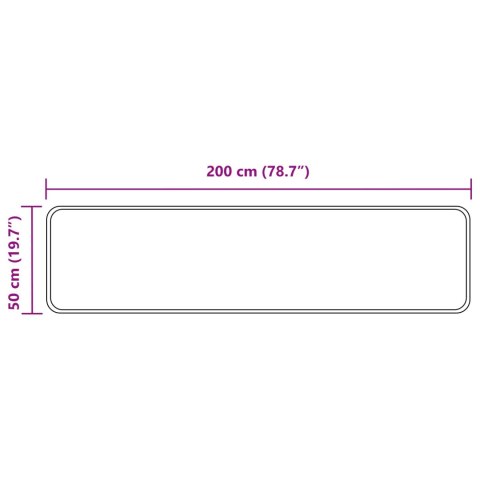 VidaXL Chodnik dywanowy MARSA Czarny 50 x 200 cm Poliester i PVC