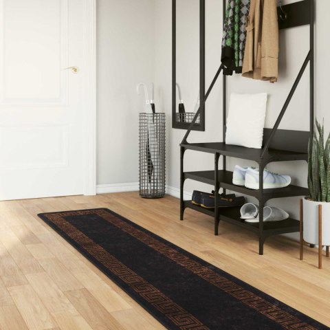 VidaXL Chodnik dywanowy MARSA Czarny 50 x 400 cm Poliester i PVC