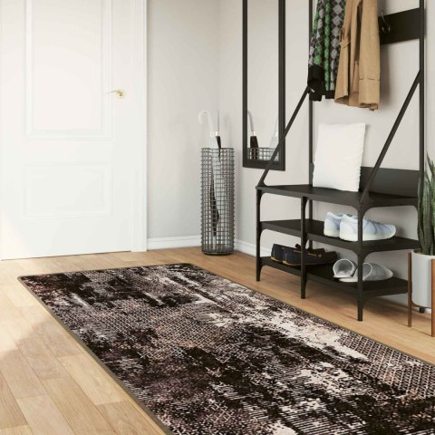 VidaXL Chodnik dywanowy MARSA Czarny 100 x 350 cm Poliester i PVC