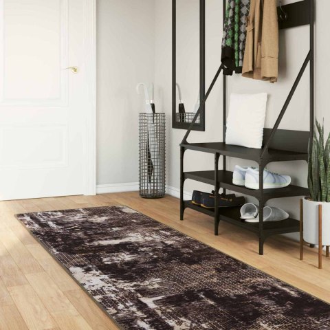 VidaXL Chodnik dywanowy MARSA Czarny 100 x 400 cm Poliester i PVC