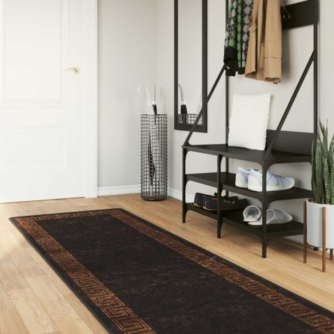 VidaXL Chodnik dywanowy MARSA Czarny 100 x 450 cm Poliester i PVC
