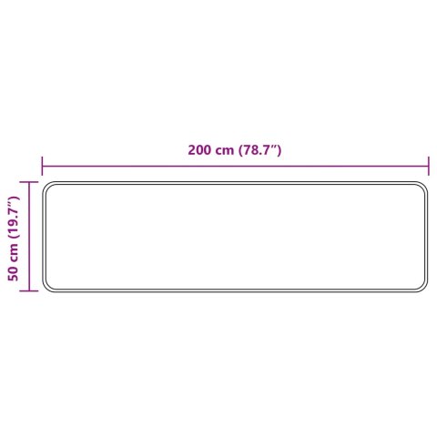 VidaXL Chodnik dywanowy MARSA Czarny 50 x 200 cm Poliester i PVC