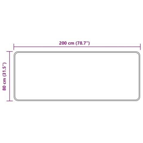 VidaXL Chodnik dywanowy MARSA Czarny 80 x 200 cm Poliester i PVC