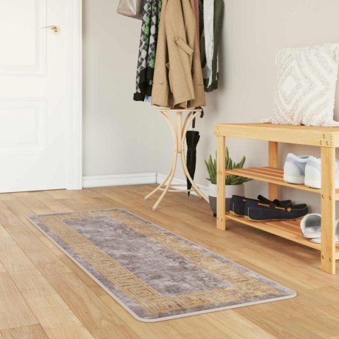 VidaXL Chodnik dywanowy MARSA Szary 50 x 100 cm Poliester i PVC