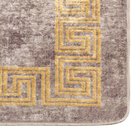 VidaXL Chodnik dywanowy MARSA Szary 80 x 100 cm Poliester i PVC