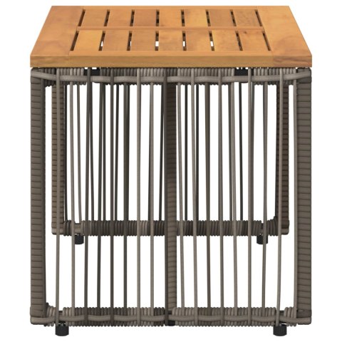 VidaXL Stół na Zewnątrz Szary i brązowy 80 x 40 x 40 cm polirattan