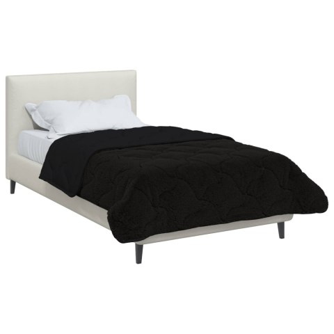 VidaXL Letni Kołdra Czarny 155 x 220 cm Mikrofibra i Fleece Teddy