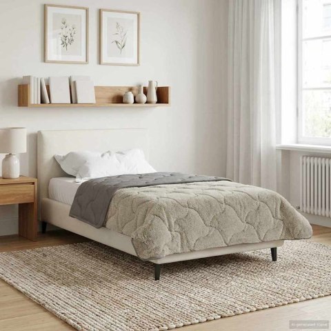 VidaXL Letni Kołdra Jasnoszary 135 x 200 cm Mikrofibra i Fleece Teddy