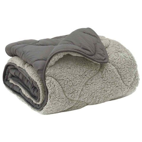 VidaXL Letni Kołdra Jasnoszary 220 x 240 cm Mikrofibra i Fleece Teddy