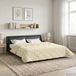 VidaXL Letni Kołdra Kremowy 200 x 200 cm Mikrofibra i Fleece Teddy