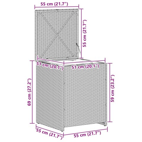 VidaXL Pudełko na poduszki 55 x 55 x 69 cm stal