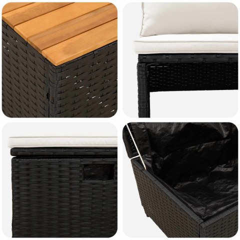 VidaXL Zestaw sof na zewnątrz z poduszką 4 pcs Czarny i kremowo-biały