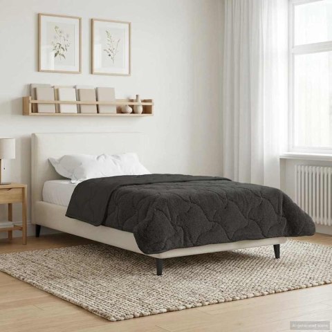 VidaXL Zimowa Kołdra Antracyt 140 x 220 cm Mikrofibra i Fleece Teddy