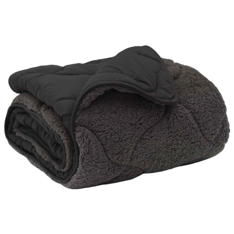 VidaXL Zimowa Kołdra Antracyt 200 x 220 cm Mikrofibra i Fleece Teddy
