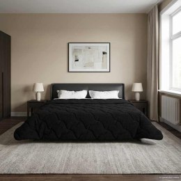 VidaXL Zimowa Kołdra Czarny 200 x 200 cm Mikrofibra i Fleece Teddy