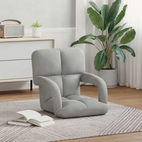 VidaXL Krzesło na podłogę Jasnoszary 58 x 62 x 58 cm Aksamit
