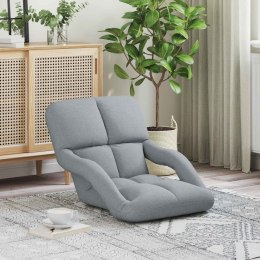 VidaXL Regulowany fotel na podłogę jasnoszary 58 x 62 x 58 cm tkanina