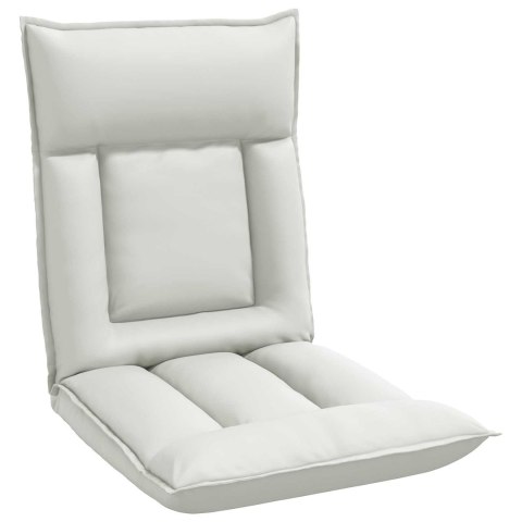 VidaXL Krzesło na podłogę Biały 55 x 61 x 70 cm Skóra ekologiczna