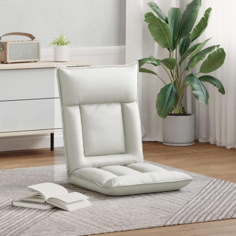 VidaXL Krzesło na podłogę Biały 55 x 61 x 70 cm Skóra ekologiczna