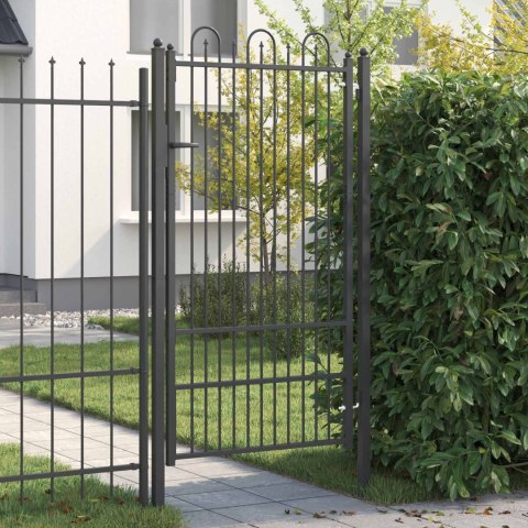 BRAMA OGRODZENIOWA DRONTEN STAL CZARNY ZAMYKANE 230X104X4CM