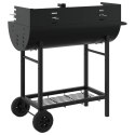 VidaXL Grill węglowy Z regulacją Czarny 96,5 x 42,5 x 88,5 cm