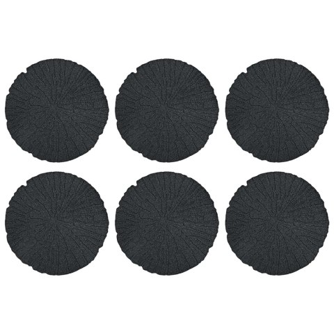 VidaXL Kamień kroczący 6 pcs Czarny Ø 45 x 1,8 cm Guma