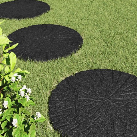 VidaXL Kamień kroczący 6 pcs Czarny Ø 45 x 1,8 cm Guma