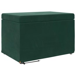 VidaXL Halka Ciemna zieleń 61 x 41 x 40 cm Welur i drewno inżynieryjne