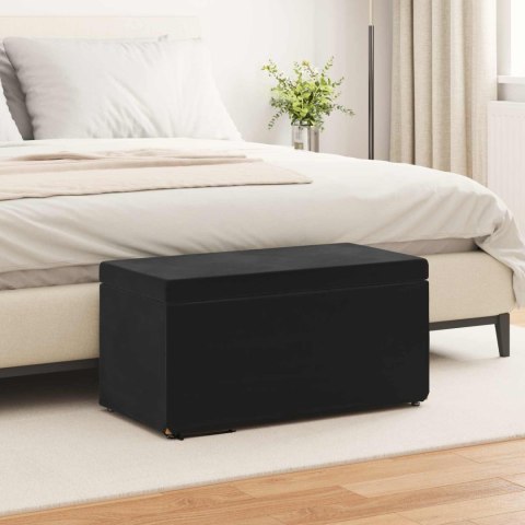 VidaXL Halka Czarny 81 x 41 x 40 cm Welur i drewno inżynieryjne