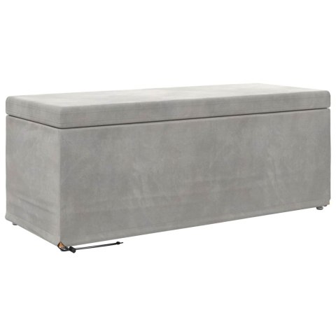 VidaXL Halka Jasnoszary 101 x 41 x 40 cm Welur i drewno inżynieryjne