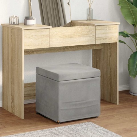 VidaXL Halka Jasnoszary 41 x 41 x 40 cm Welur i drewno inżynieryjne