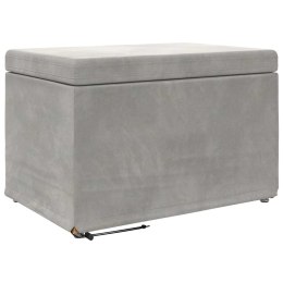 VidaXL Halka Jasnoszary 61 x 41 x 40 cm Welur i drewno inżynieryjne