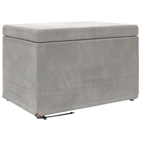 VidaXL Halka Jasnoszary 61 x 41 x 40 cm Welur i drewno inżynieryjne