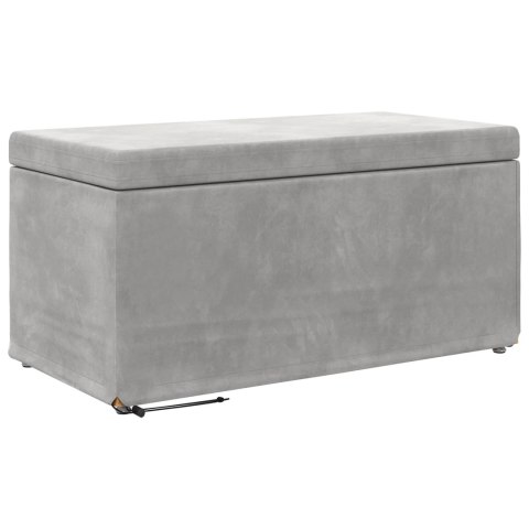 VidaXL Halka Jasnoszary 81 x 41 x 40 cm Welur i drewno inżynieryjne