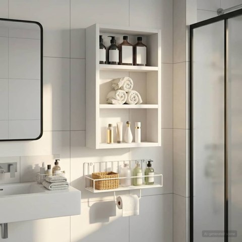 VidaXL Szafka ścienna łazienkowa z półką Biały 30 x 10 x 50 cm