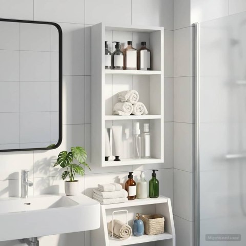 VidaXL Szafka ścienna łazienkowa z półką Biały 30 x 10 x 60,5 cm
