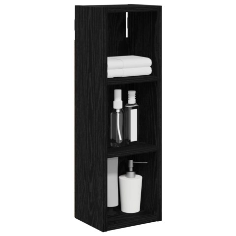 VidaXL Szafka ścienna łazienkowa z półką Czarny Dąb 20 x 16 x 62,5 cm