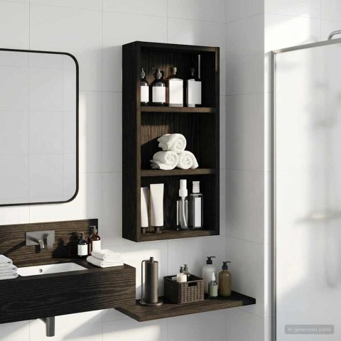 VidaXL Szafka ścienna łazienkowa z półką Czarny Dąb 30 x 10 x 60,5 cm