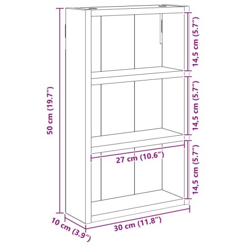 VidaXL Szafka ścienna łazienkowa z półką Dąb Sonoma 30 x 10 x 50 cm